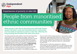 Experiences of poverty in later life: People from minoritised ethnic communities COVER