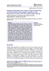 Intergenerationality in the Context of Age-Friendly Cities and Communities COVER