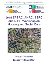 Housing and Social Care Workshop Report Cover