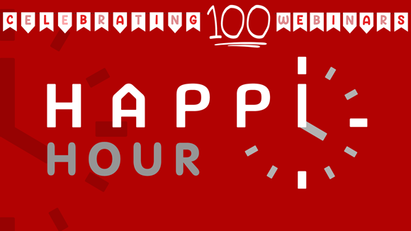 HAPPI Hour social media card 100 webinars