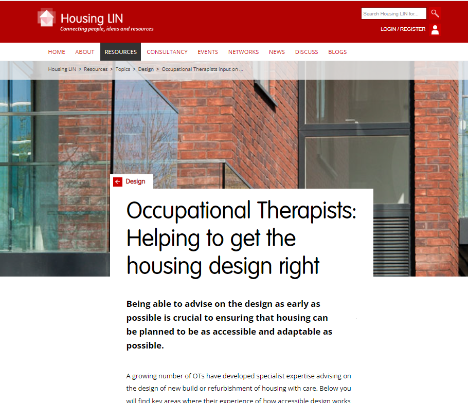 Occupational Therapists webpage screenshot